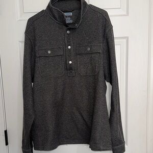 Duluth Trading Co Gray Casual 3/4 Button down pullover
